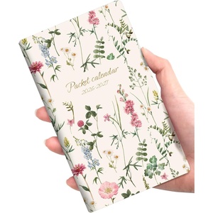image:imageSUNEE Pocket Calendar 20262027  Two Year Monthly Planner Small Calendar 35 x 6 Organizer for Daily amp Yearly Schedule  Compact Agenda Notebook for School Work Women Pink MarbleWildflowers