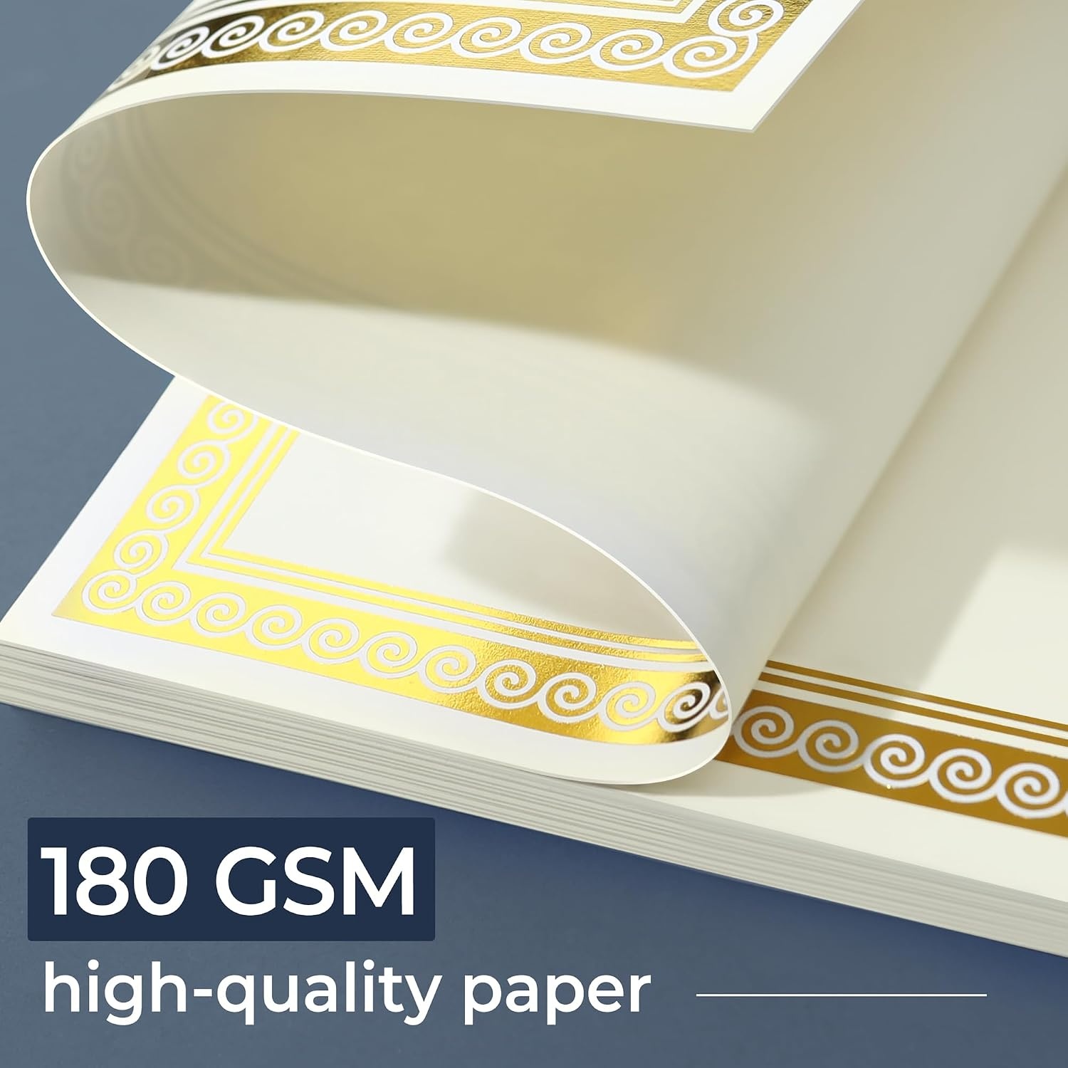 image:imageSUNEE 100 Sheets Certificate Papers Blank Gold Foil Border 85x11 for Diploma Certificates Participation Awards Document Cardstock Paper and Inkjet Printer Friendly Ivory200