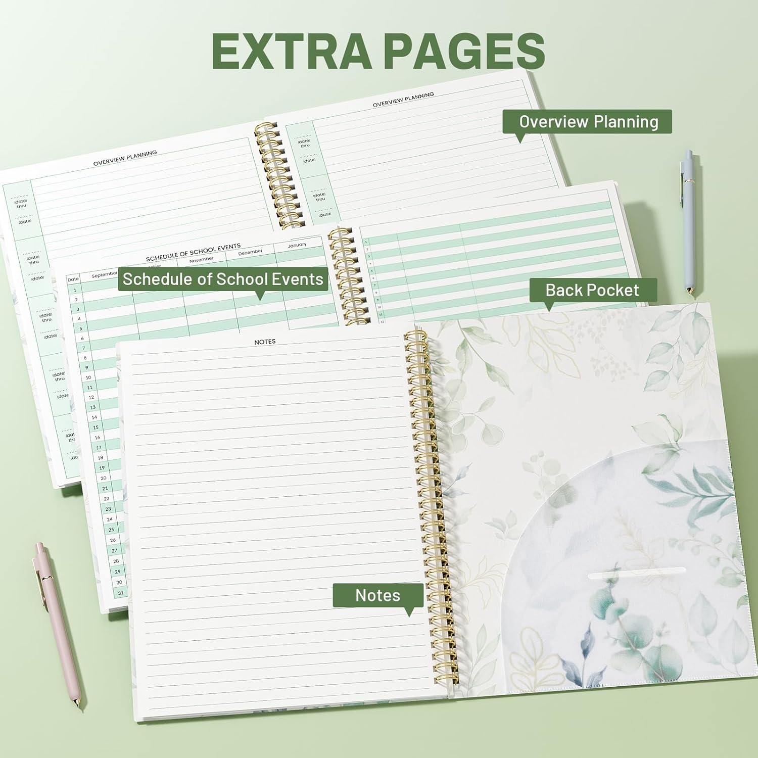 image:imageSUNEE 8 Period Teacher Lesson Plan Book Days Vertically Undated Teacher Planner 20262027 Academic Year 85 x 11 Inch 104 Pages52 Sheets 40 Weeks Waterproof Plastic Cover Back Pocket BlueFull Leaf