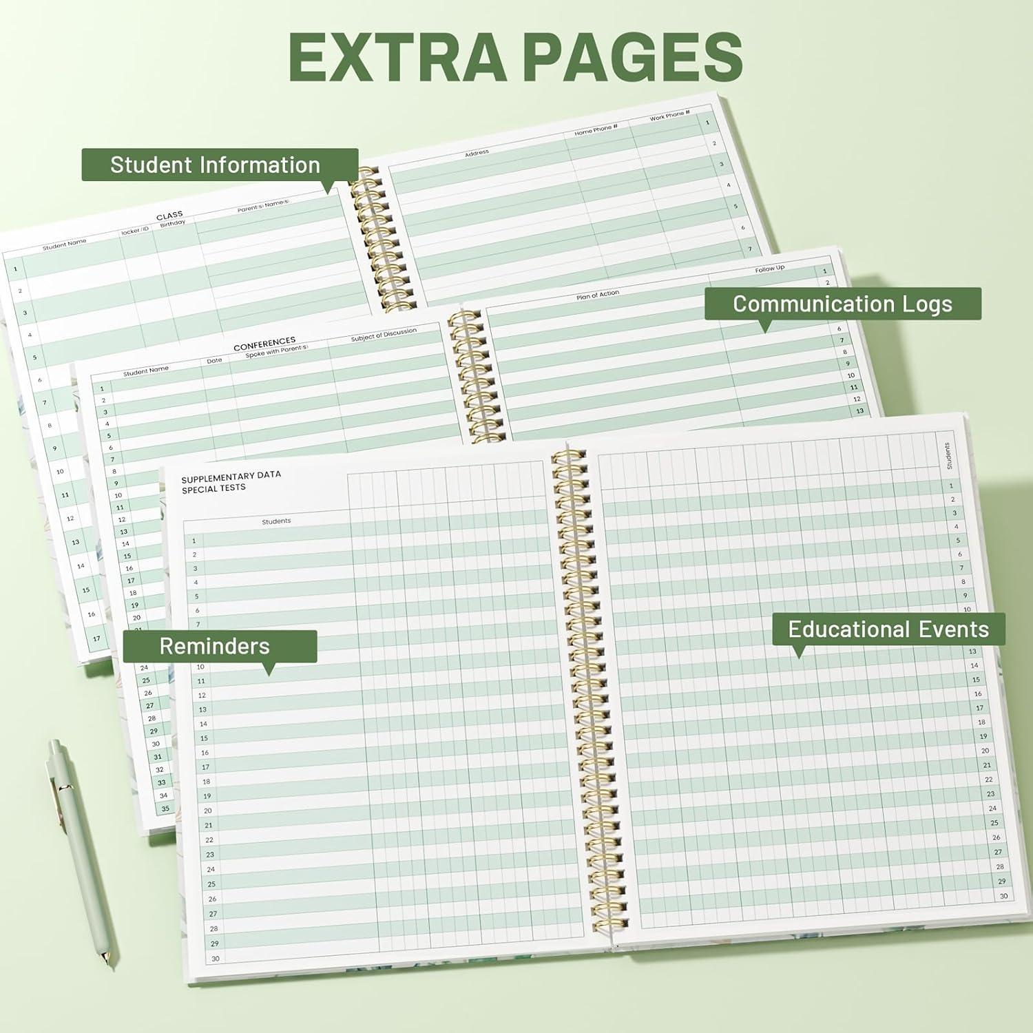 image:imageSUNEE 8 Period Teacher Lesson Plan Book Days Vertically Undated Teacher Planner 20262027 Academic Year 85 x 11 Inch 104 Pages52 Sheets 40 Weeks Waterproof Plastic Cover Back Pocket BlueFull Leaf