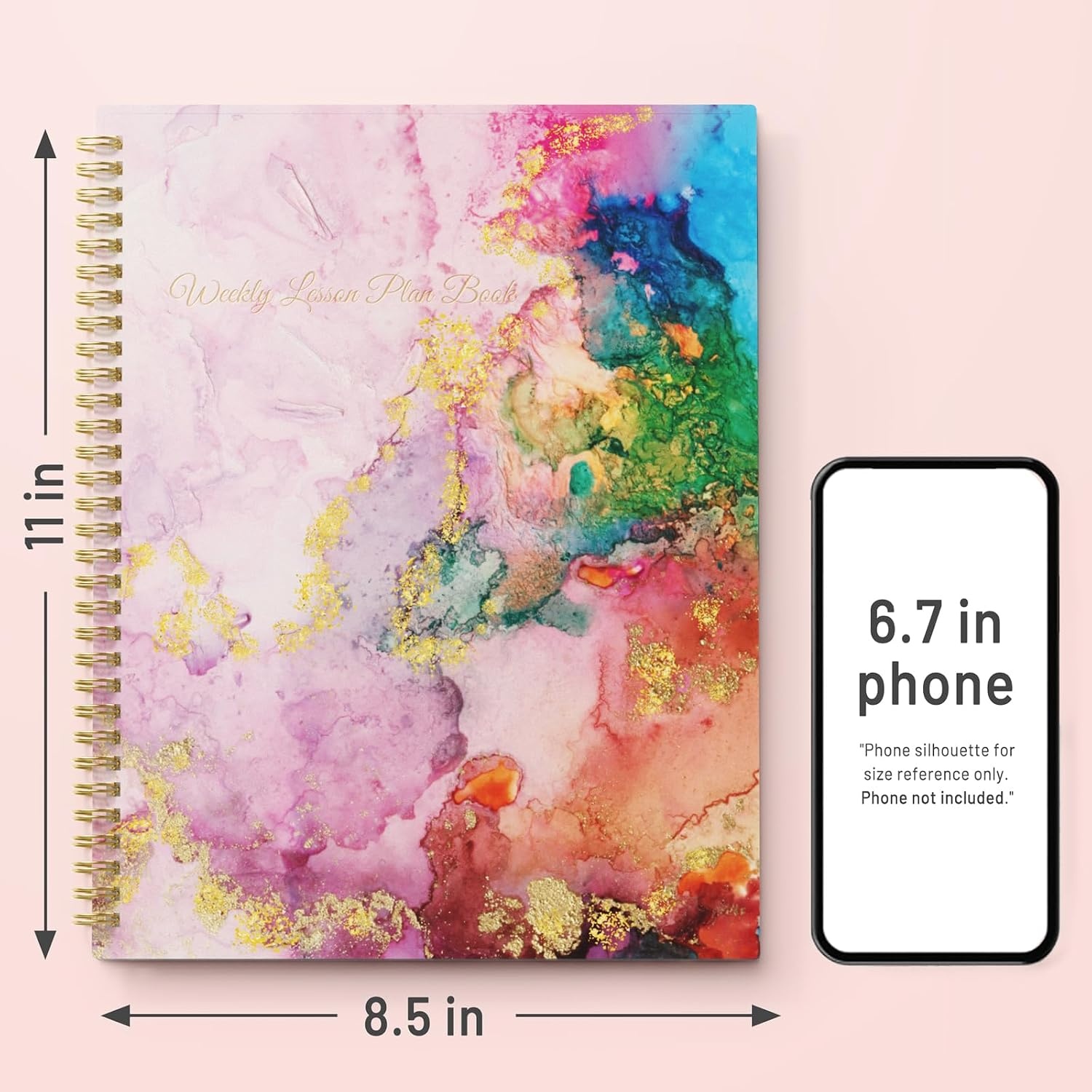 image:imageSUNEE 8 Period Teacher Lesson Plan Book Days Vertically Undated Teacher Planner 20262027 Academic Year 85 x 11 Inch 104 Pages52 Sheets 40 Weeks Waterproof Plastic Cover Back Pocket BluePink Marble