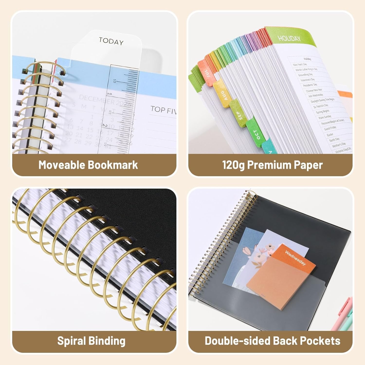 image:imageSUNEE Deluxe Teacher Planner 20262027 Lesson Planner Book with 7 Periods Jul 2026 Jun 2027 85 x 11 Daily Weekly and Monthly Organizers with Colorful Tabs Planning Stickers120gms Paper BlackBlack