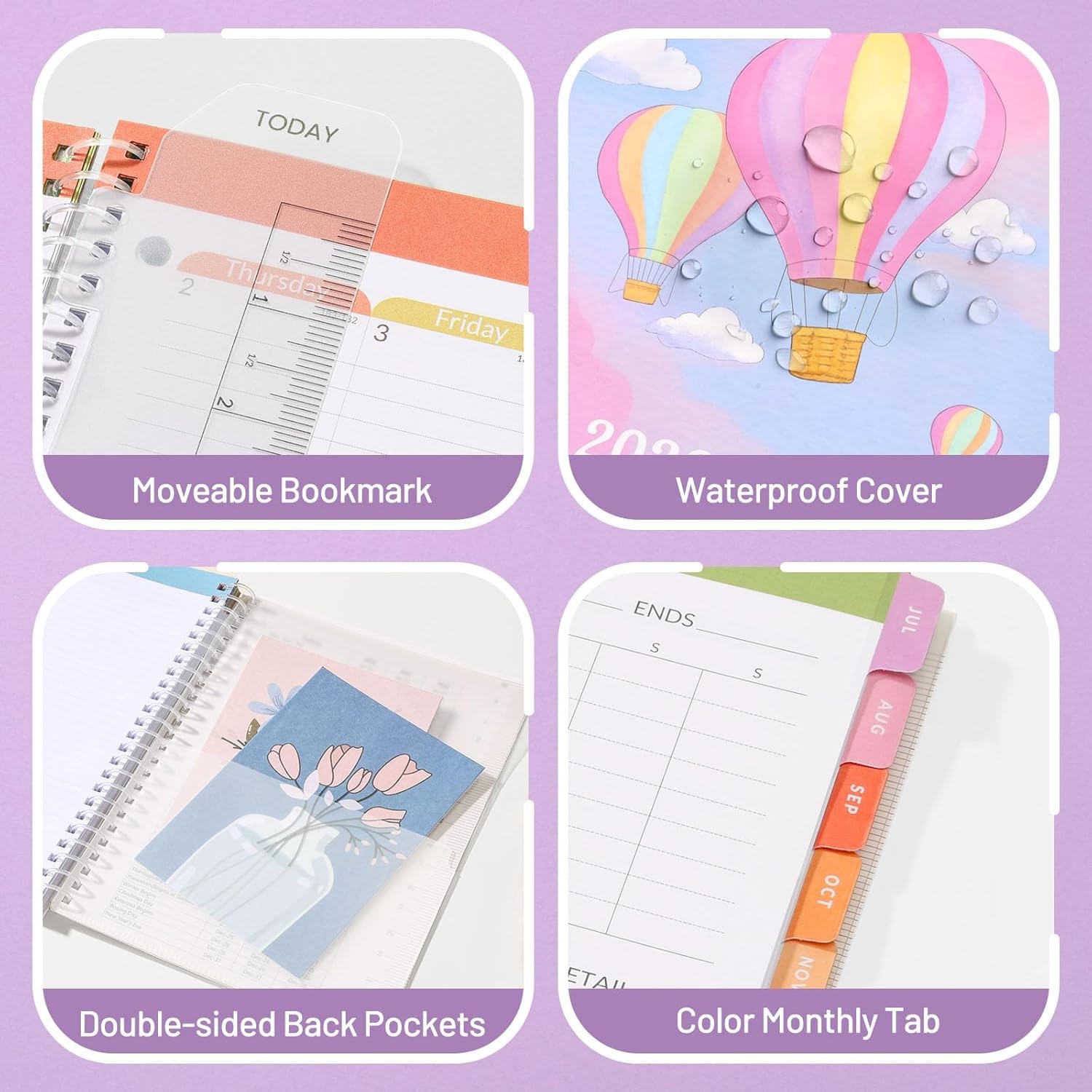 image:imageSUNEE Elementary Student Planner 20262027 Dated Academic Year Jul 2026 Jun 2027 6583 School Planner for Kids Datebooks Weekly amp Monthly Plan Book with BookmarkMonthly Tabs Solar SystemColorful Balloon