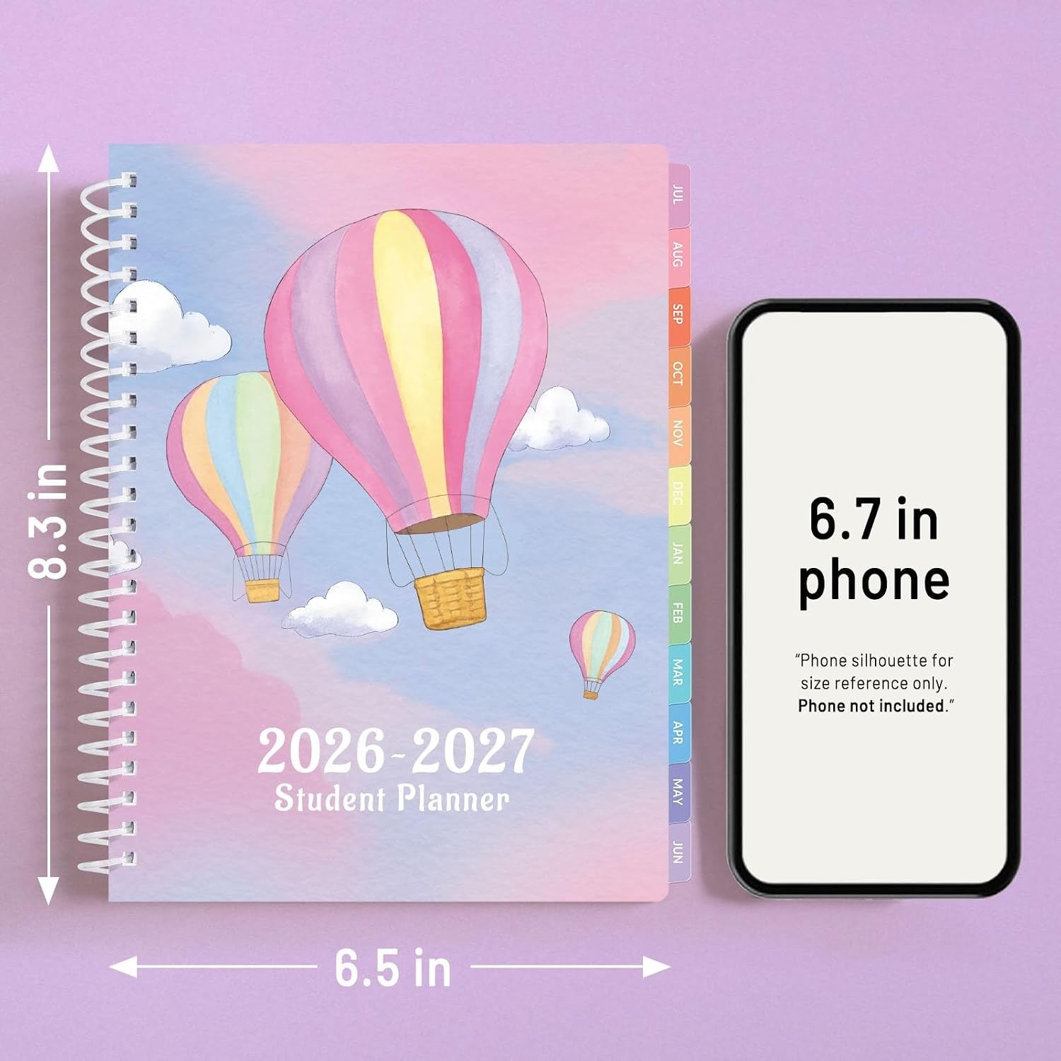 image:imageSUNEE Elementary Student Planner 20262027 Dated Academic Year Jul 2026 Jun 2027 6583 School Planner for Kids Datebooks Weekly amp Monthly Plan Book with BookmarkMonthly Tabs Solar SystemColorful Balloon