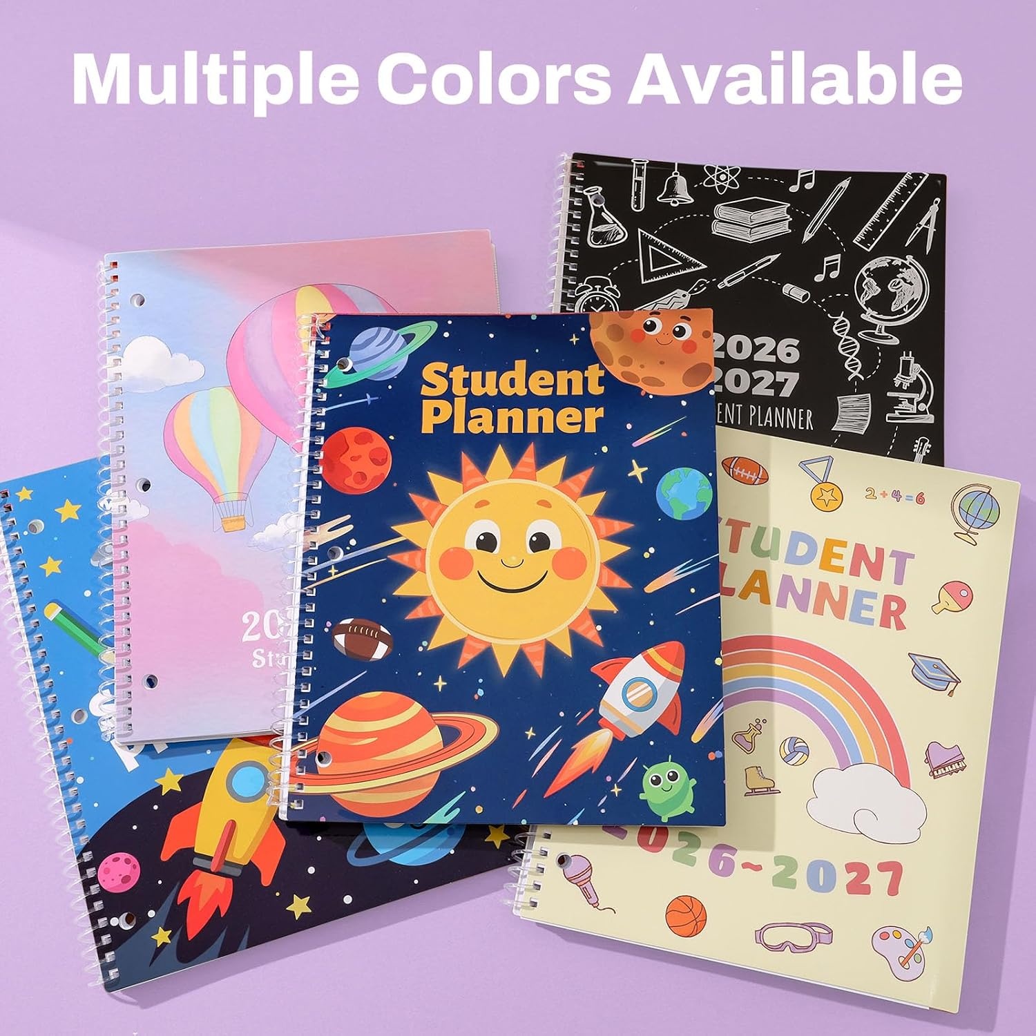 image:imageSUNEE Elementary Student Planner 20262027 Dated Academic Year Jul 2026 Jun 2027 6583 School Planner for Kids Datebooks Weekly amp Monthly Plan Book with BookmarkMonthly Tabs Solar SystemColorful Balloon