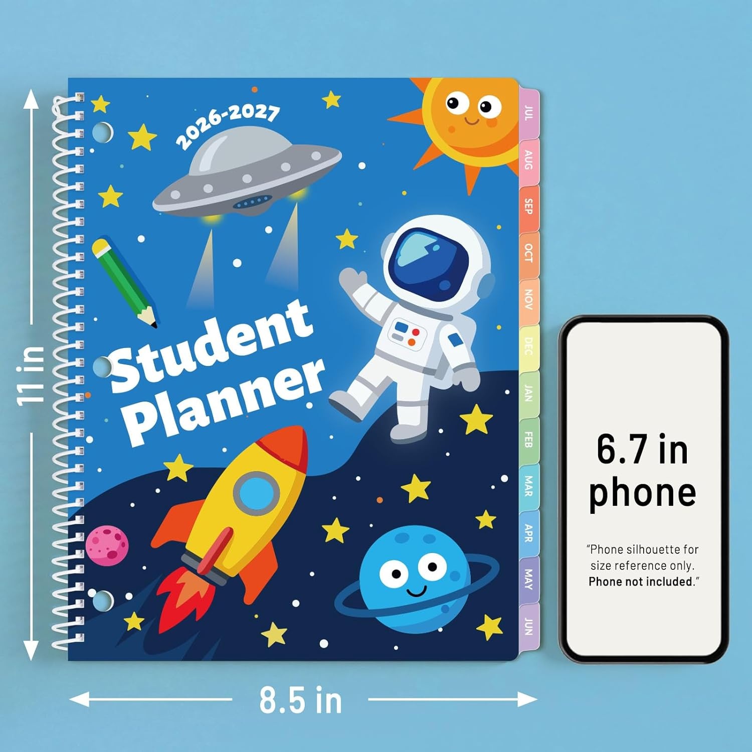 image:imageSUNEE Elementary Student Planner 20262027 Dated Academic Year Jul 2026 Jun 2027 6583 School Planner for Kids Datebooks Weekly amp Monthly Plan Book with BookmarkMonthly Tabs Solar SystemSpace Fun