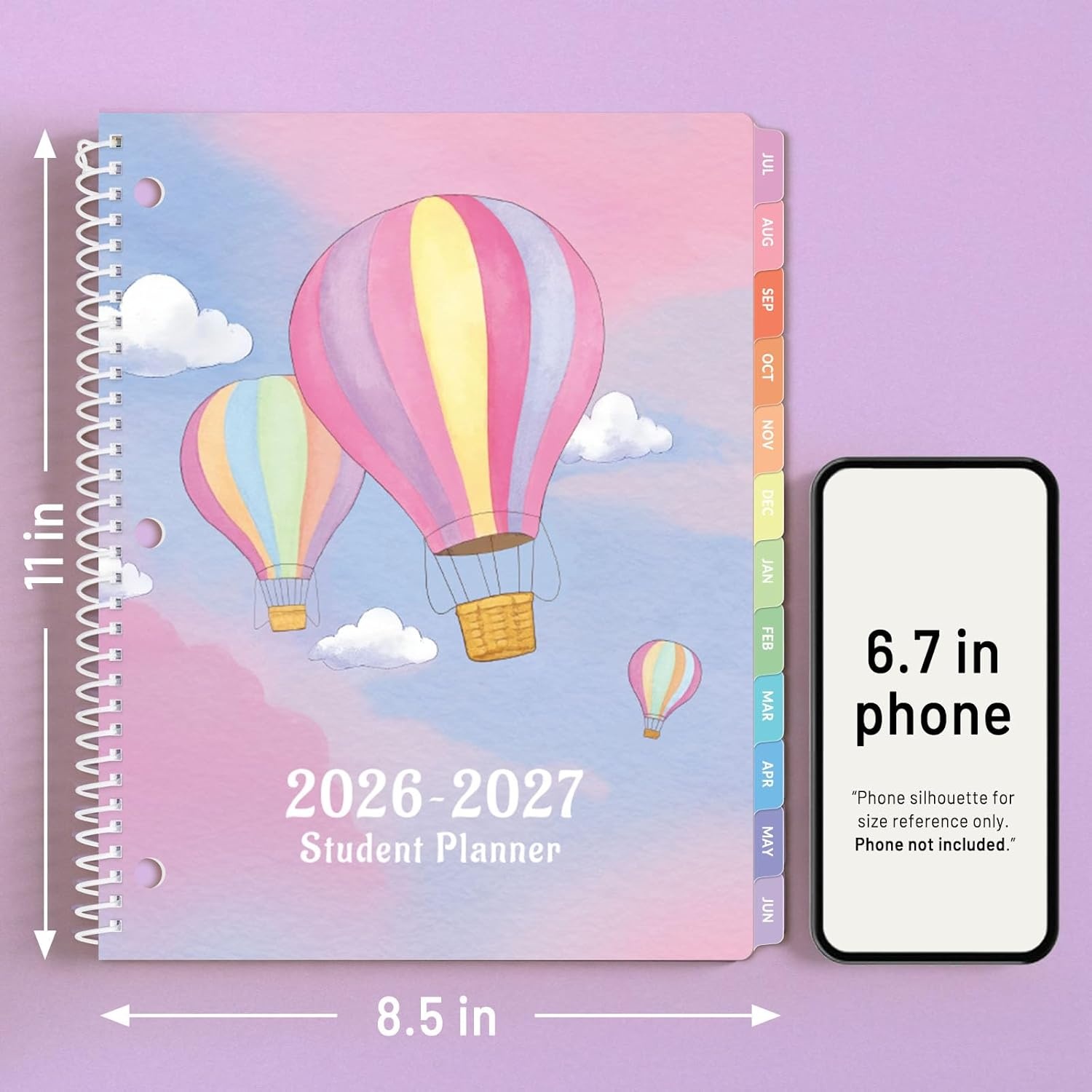 image:imageSUNEE Elementary Student Planner 20262027 Dated Academic Year Jul 2026 Jun 2027 6583 School Planner for Kids Datebooks Weekly amp Monthly Plan Book with BookmarkMonthly Tabs Solar SystemColorful Balloon