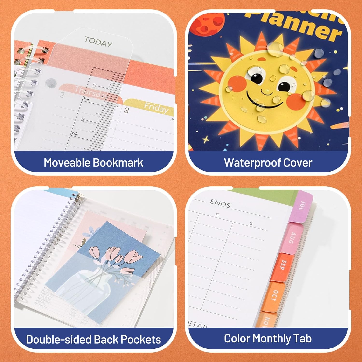 image:imageSUNEE Elementary Student Planner 20262027 Dated Academic Year Jul 2026 Jun 2027 6583 School Planner for Kids Datebooks Weekly amp Monthly Plan Book with BookmarkMonthly Tabs Solar SystemSolar System