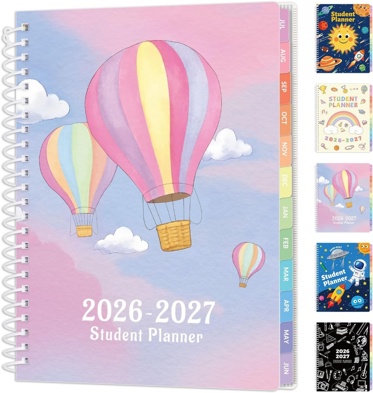 image:imageSUNEE Elementary Student Planner 20262027 Dated Academic Year Jul 2026 Jun 2027 6583 School Planner for Kids Datebooks Weekly amp Monthly Plan Book with BookmarkMonthly Tabs Solar SystemColorful Balloon