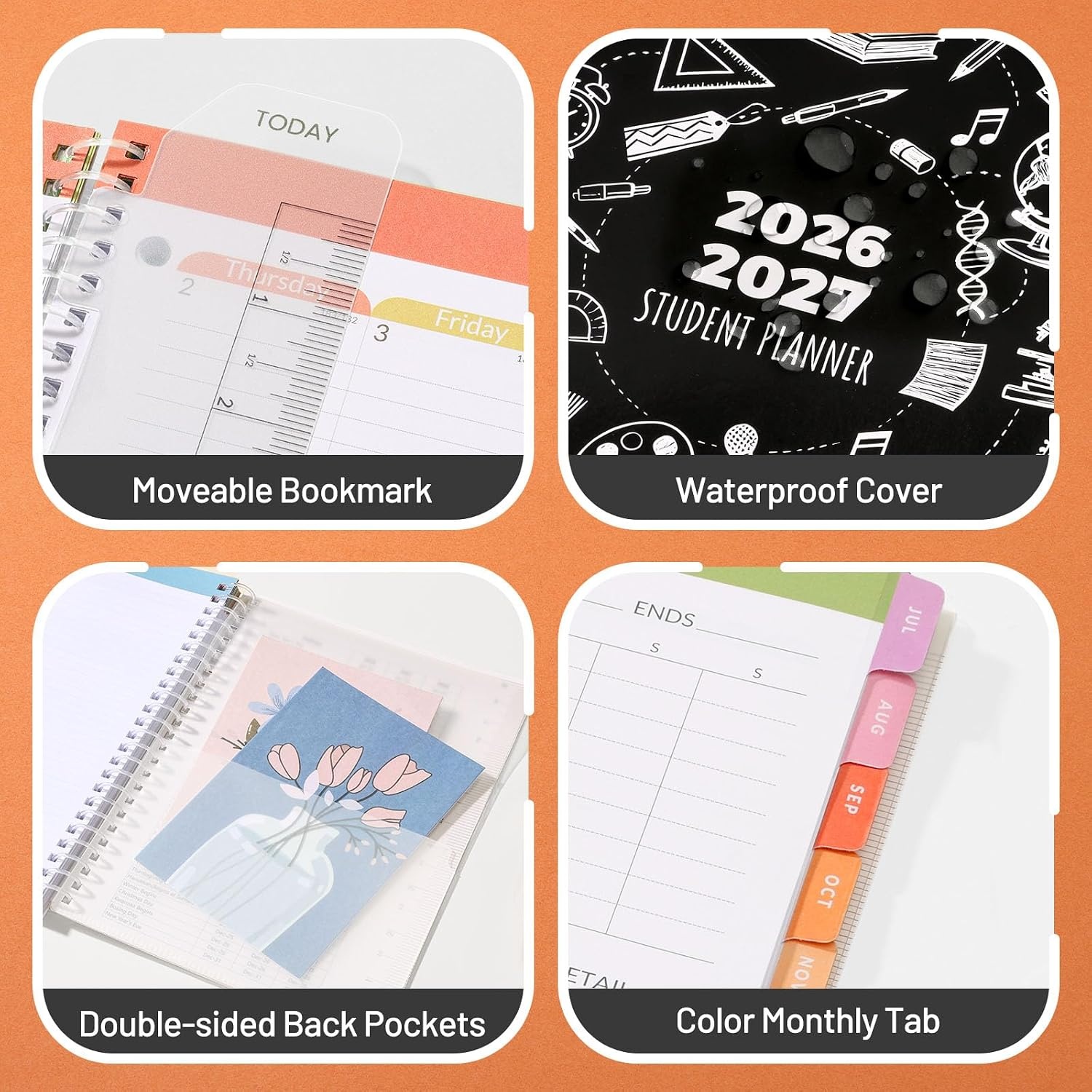 image:imageSUNEE Elementary Student Planner 20262027 Dated Academic Year Jul 2026 Jun 2027 6583 School Planner for Kids Datebooks Weekly amp Monthly Plan Book with BookmarkMonthly Tabs Solar SystemSchool Study