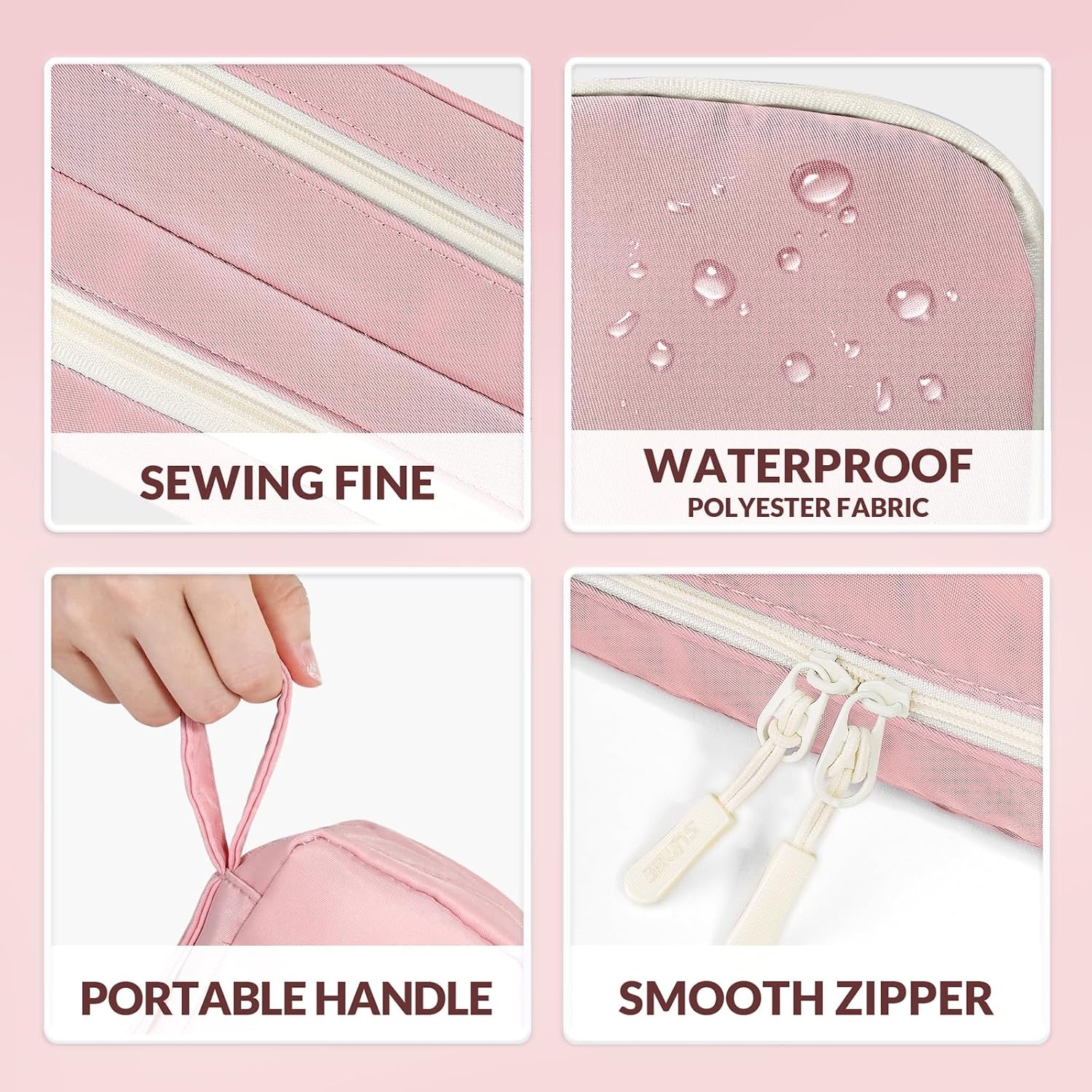 image:imageSUNEE Pencil Case Large Capacity Pencil Pouch Aesthetic Pen Bag Office Stationery Organizer Simple Sturdy Multifunctional for Teen Girls Women Men BluePink
