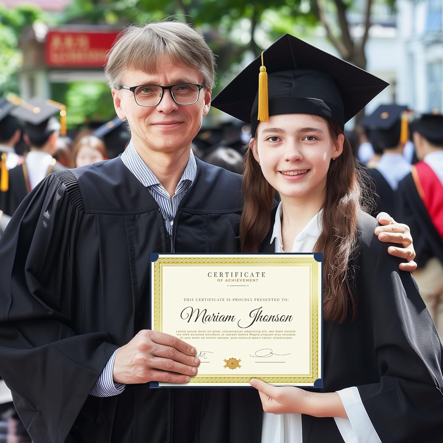 image:imageSUNEE Single Sided Certificate Holders 15 Packs Black Diploma Holders Certificate Covers with Gold Foil Border for Letter Size 85 x 11 Certificate Paper Cardstock Award Graduation DocumentsBlue