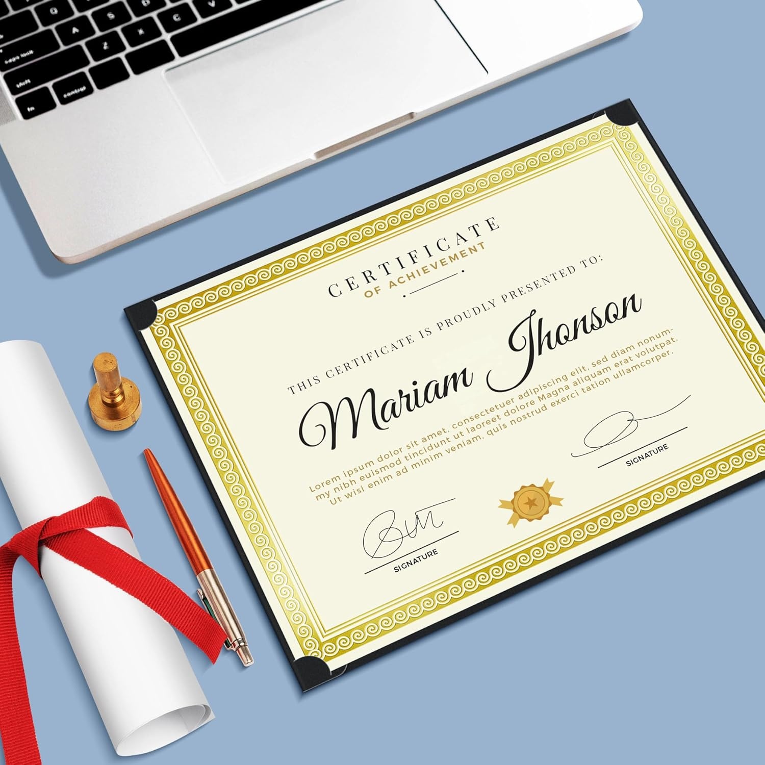 image:imageSUNEE Single Sided Certificate Holders 15 Packs Black Diploma Holders Certificate Covers with Gold Foil Border for Letter Size 85 x 11 Certificate Paper Cardstock Award Graduation DocumentsBlack