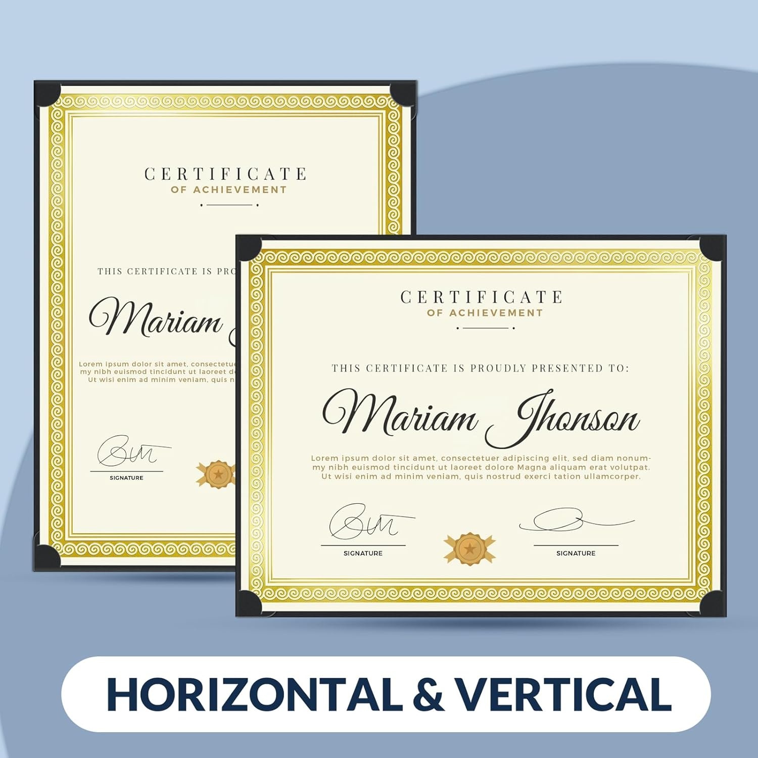 image:imageSUNEE Single Sided Certificate Holders 50 Packs Black Diploma Holders Certificate Covers with Gold Foil Border for Letter Size 85 x 11 Certificate Paper Cardstock Award Graduation DocumentsBlack