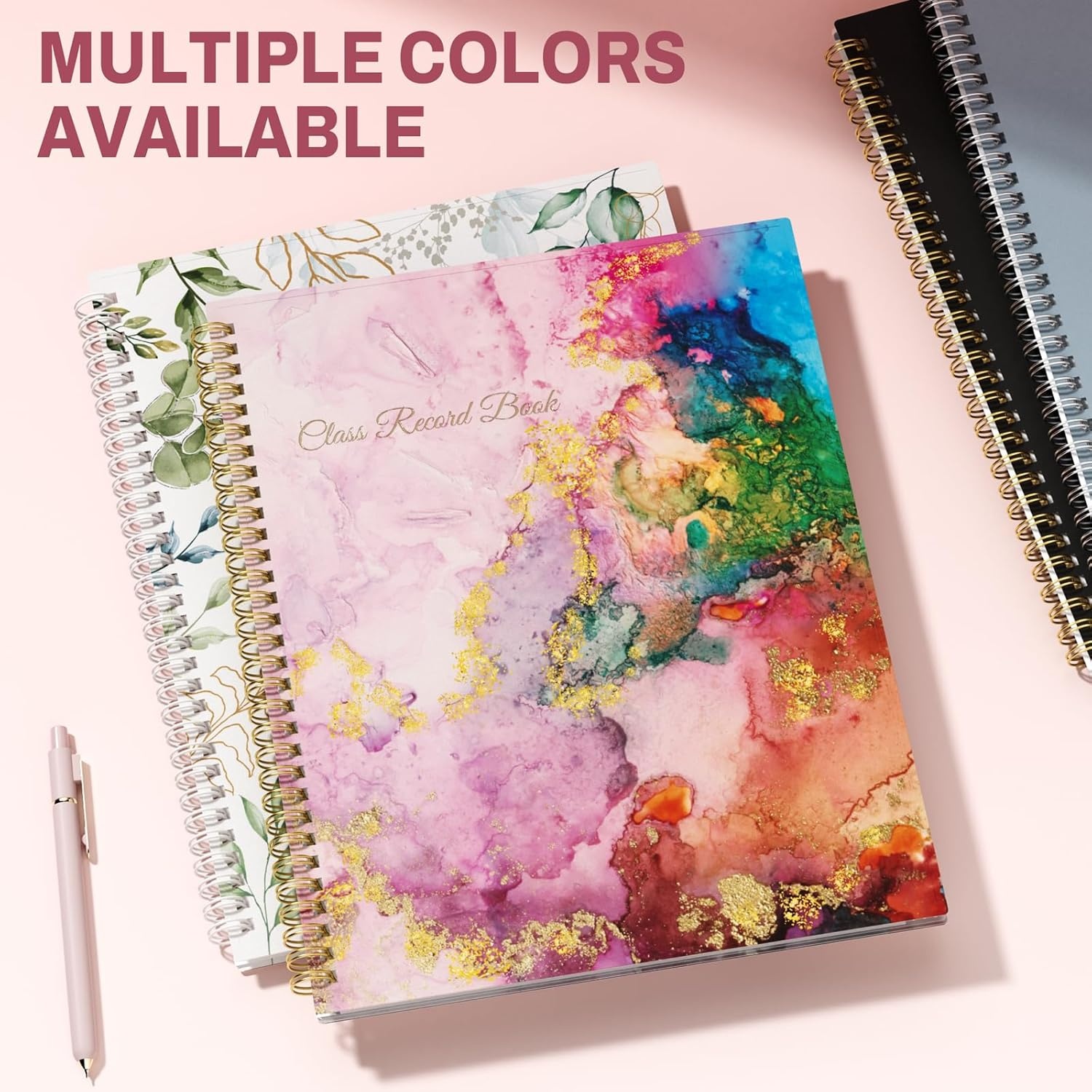 image:imageSUNEE Teacher Class Record Book for 1112 weeks 36 Names 85x11 Inch 104 Pages 52 Sheets 100gsm Thick Paper Larger Grade Recording up to 36 Students with WaterResistant Plastic Cover MarblePink Marble