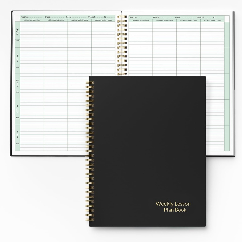 image:imageSUNEE 8 Period Teacher Lesson Plan Book Days Vertically Undated Teacher Planner 20262027 Academic Year 85 x 11 Inch 104 Pages52 Sheets 40 Weeks Waterproof Plastic Cover Back Pocket BlueBlack