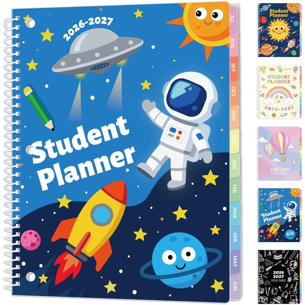 image:imageSUNEE Elementary Student Planner 20262027 Dated Academic Year Jul 2026 Jun 2027 6583 School Planner for Kids Datebooks Weekly amp Monthly Plan Book with BookmarkMonthly Tabs Solar SystemSpace Fun