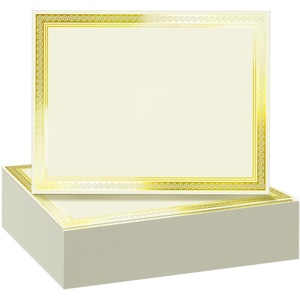 image:imageSUNEE 200 Sheets Certificate Papers  Blank Gold Foil Border 85x11 for Diploma Certificates Participation Awards Document Cardstock Paper and Inkjet Printer Friendly Ivory100