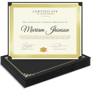 image:imageSUNEE Single Sided Certificate Holders 15 Packs Black Diploma Holders Certificate Covers with Gold Foil Border for Letter Size 85 x 11 Certificate Paper Cardstock Award Graduation DocumentsBlack