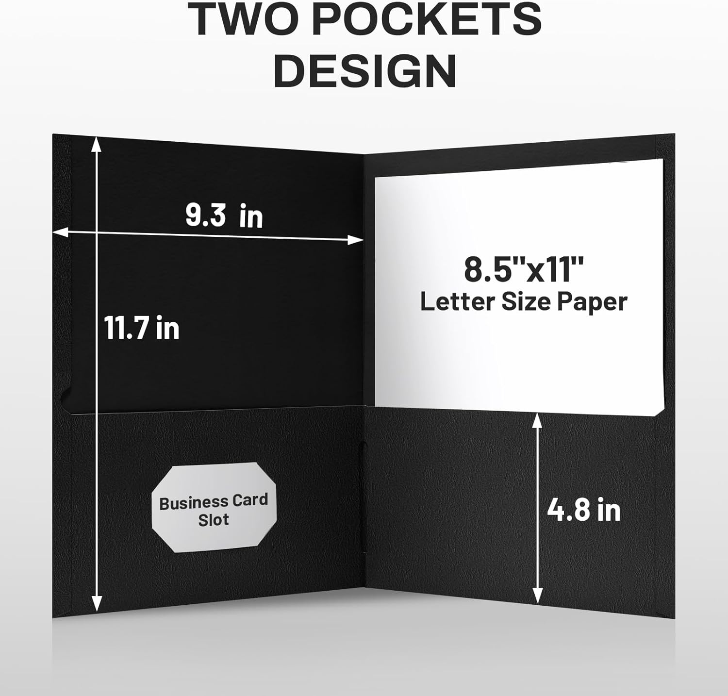 image:imageSUNEE Folders with Pockets125 Pack Red 2 Pocket Folders Fit Letter Size Paper Paper File Folder for School Office Home BusinessBlack