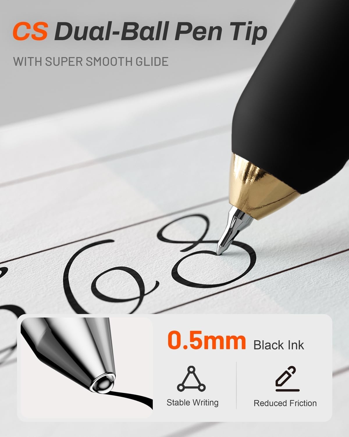 image:imageSUNEE Gel Pens 6 Pack 05mm Pens Fine Point Smooth Writing Pens with QuickDry Black Ink Cute Aesthetic School Office NoteTaking Pens for Journaling VintageBlack
