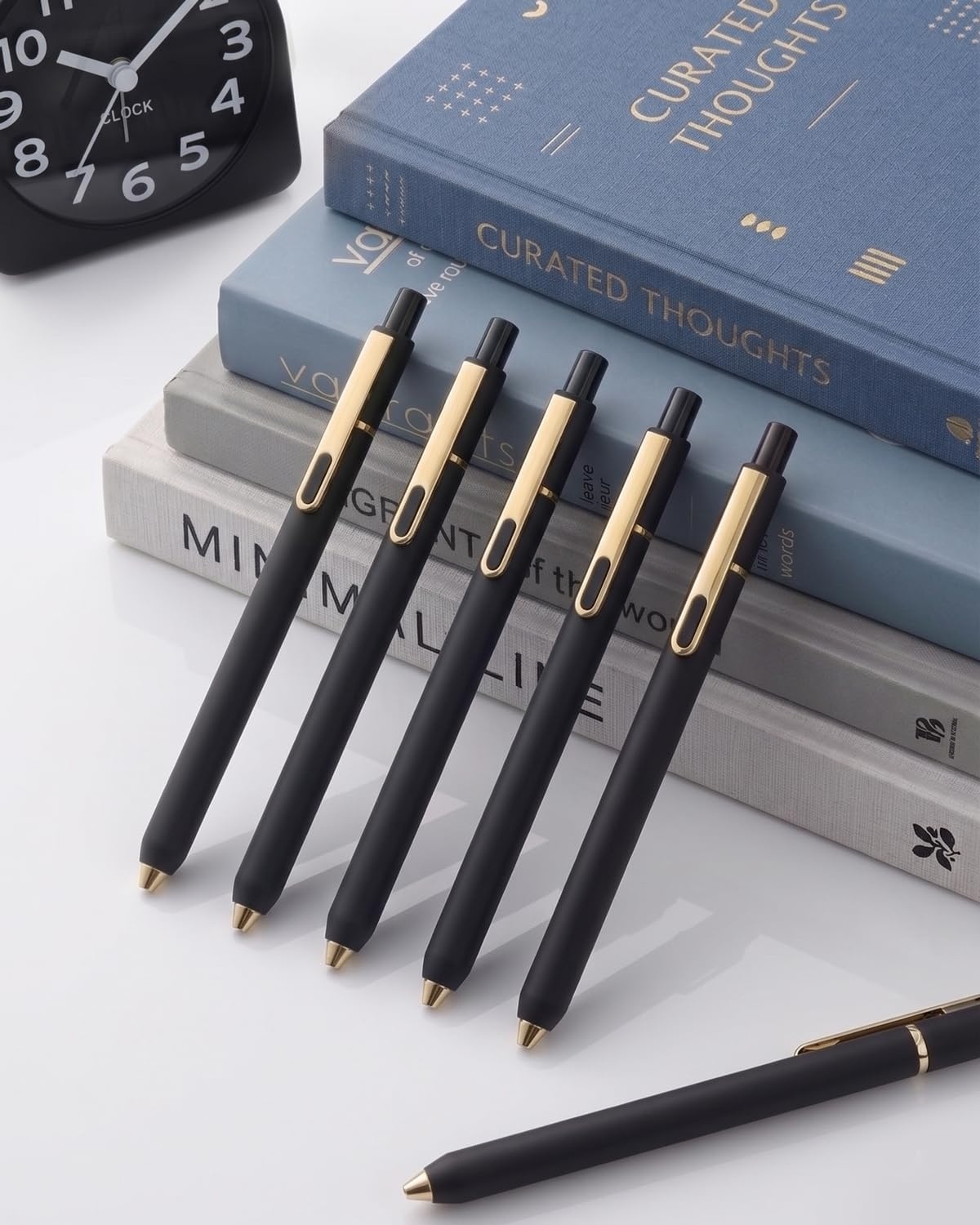 image:imageSUNEE Gel Pens 6 Pack 05mm Pens Fine Point Smooth Writing Pens with QuickDry Black Ink Cute Aesthetic School Office NoteTaking Pens for Journaling VintageBlack