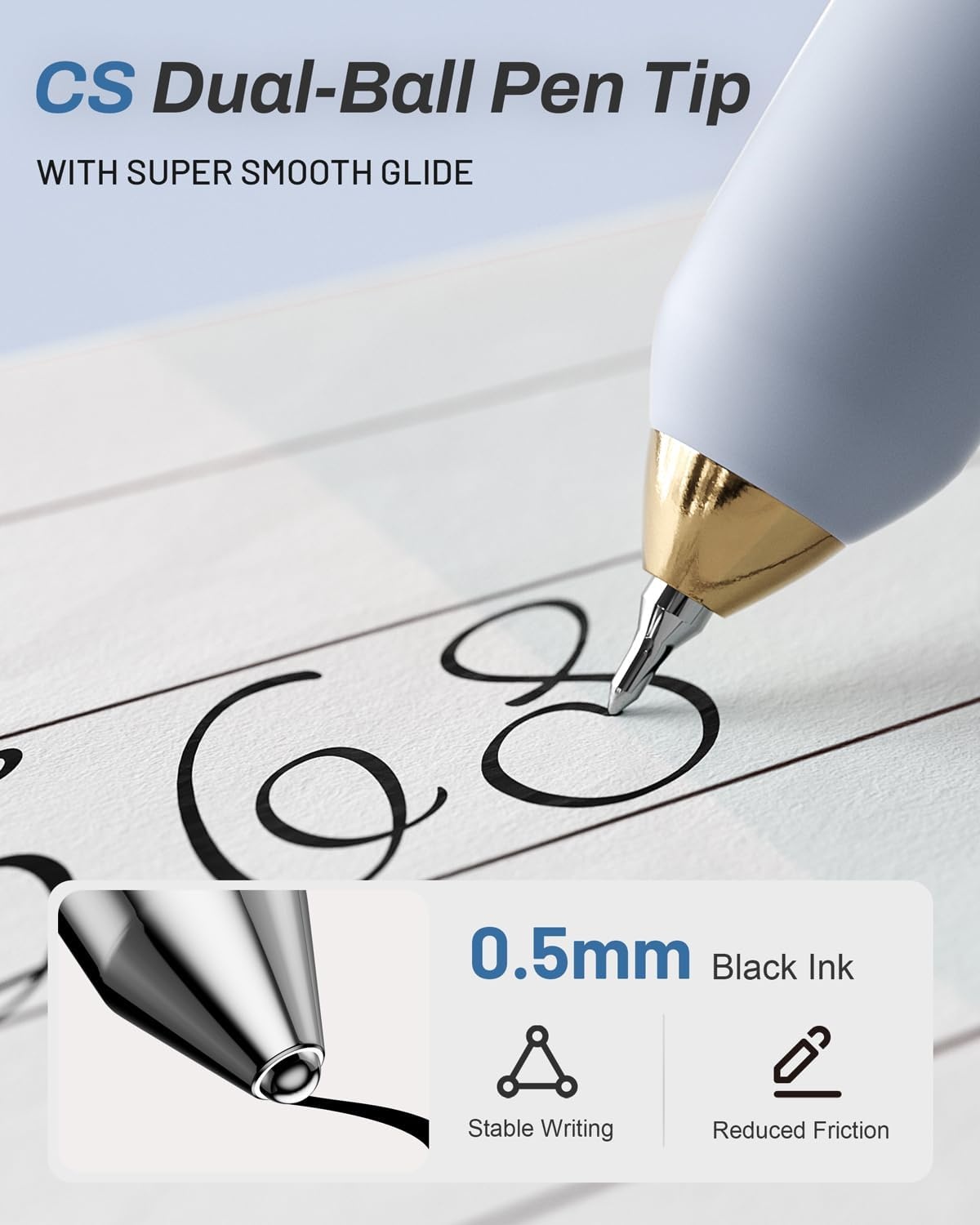 image:imageSUNEE Gel Pens 6 Pack 05mm Pens Fine Point Smooth Writing Pens with QuickDry Black Ink Cute Aesthetic School Office NoteTaking Pens for Journaling VintageBlue