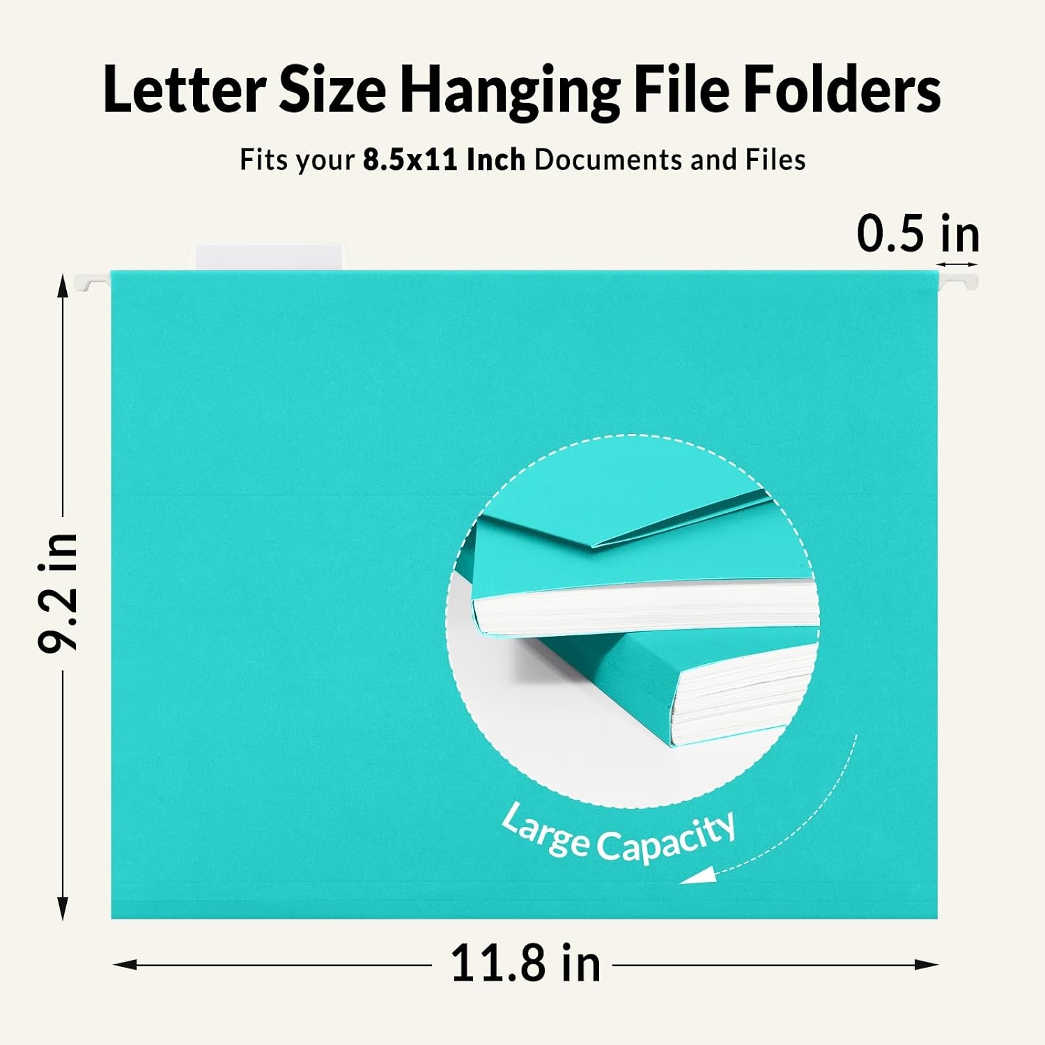 image:imageSUNEE Hanging File Folders 25 Pack Letter Size Hanging File Folders with 15Cut Tabs Ideal for Home and Office Organization and Papers ClassificationOrangeTeal