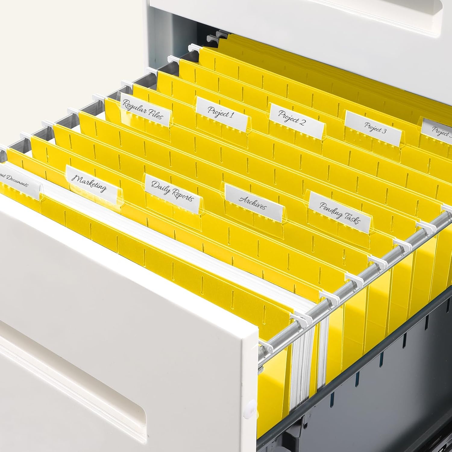 image:imageSUNEE Hanging File Folders 25 Pack Letter Size Hanging File Folders with 15Cut Tabs Ideal for Home and Office Organization and Papers ClassificationOrangeYellow