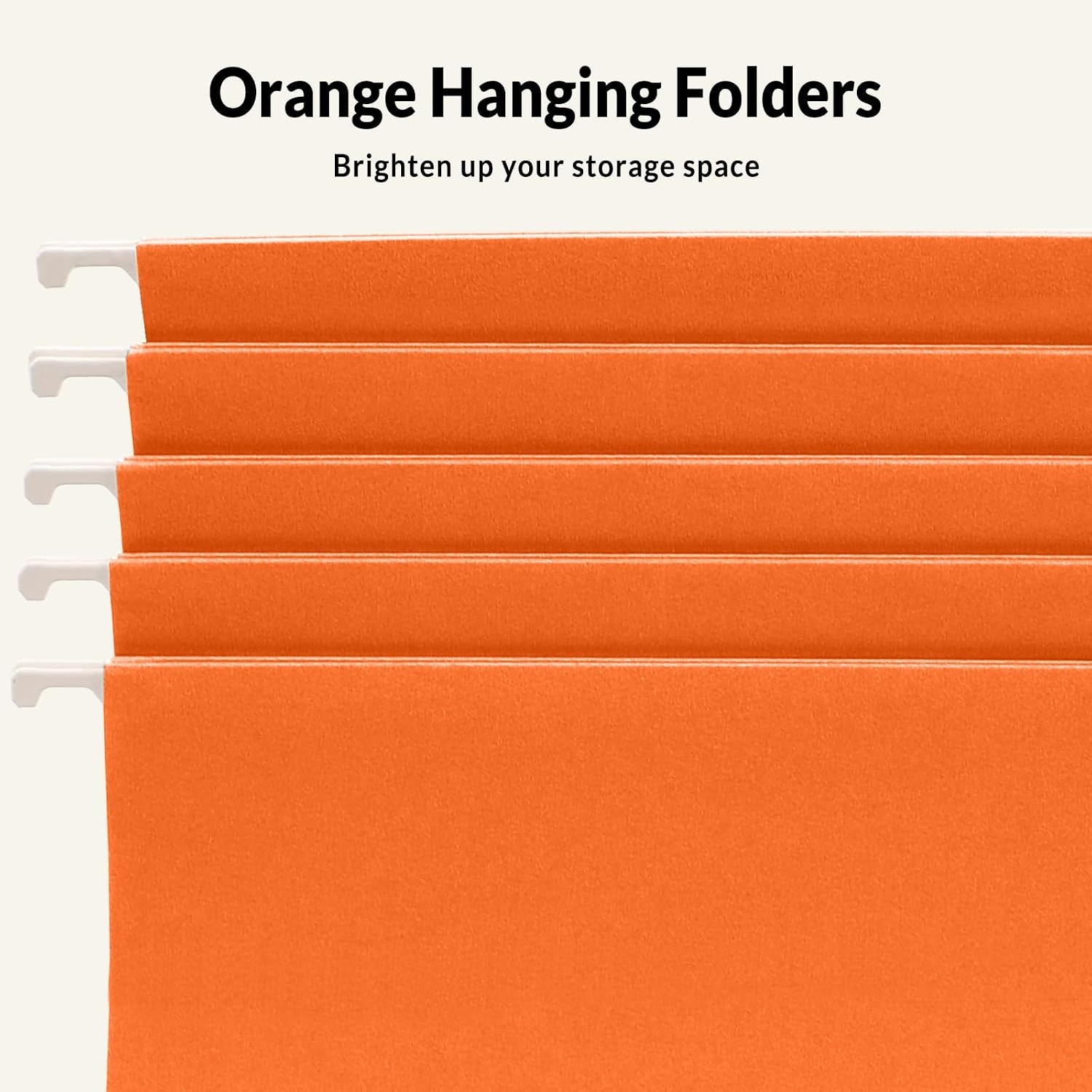 image:imageSUNEE Hanging File Folders 25 Pack Letter Size Hanging File Folders with 15Cut Tabs Ideal for Home and Office Organization and Papers ClassificationOrangeOrange