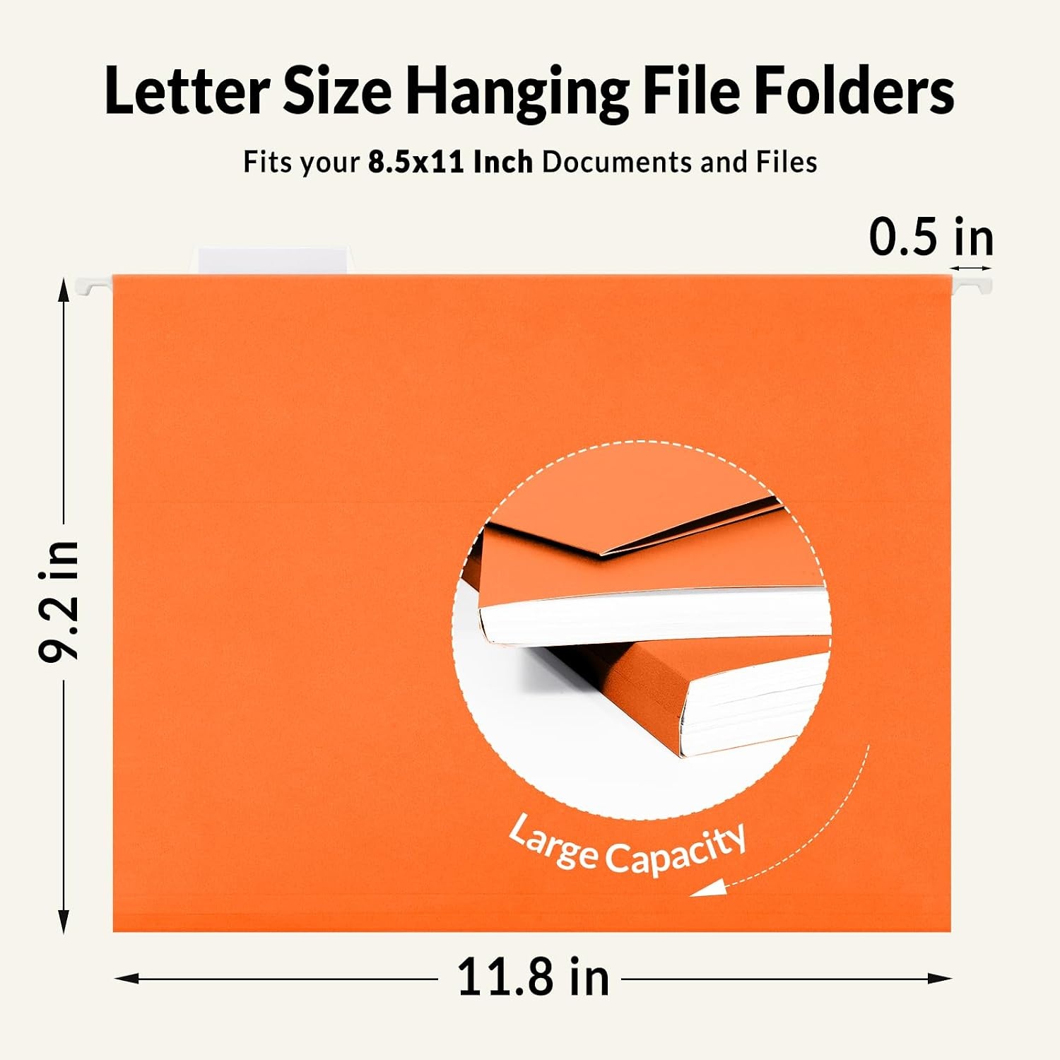 image:imageSUNEE Hanging File Folders 25 Pack Letter Size Hanging File Folders with 15Cut Tabs Ideal for Home and Office Organization and Papers ClassificationOrangeOrange