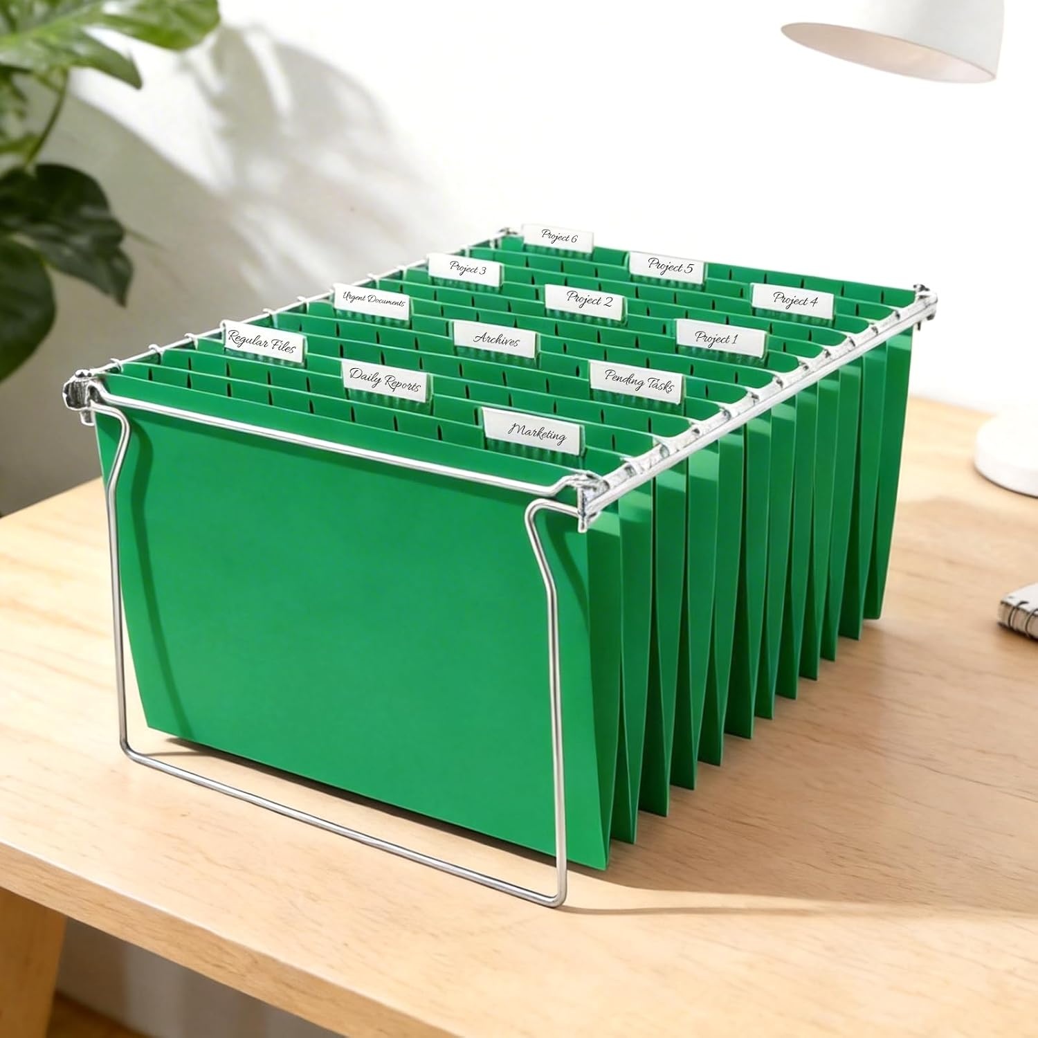 image:imageSUNEE Hanging File Folders 25 Pack Letter Size Hanging File Folders with 15Cut Tabs Ideal for Home and Office Organization and Papers ClassificationOrangeGreen