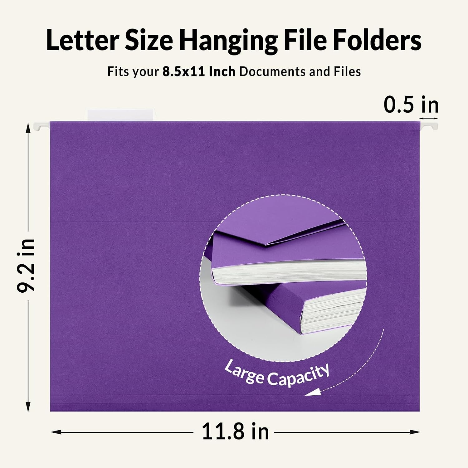 image:imageSUNEE Hanging File Folders 25 Pack Letter Size Hanging File Folders with 15Cut Tabs Ideal for Home and Office Organization and Papers ClassificationOrangePurple