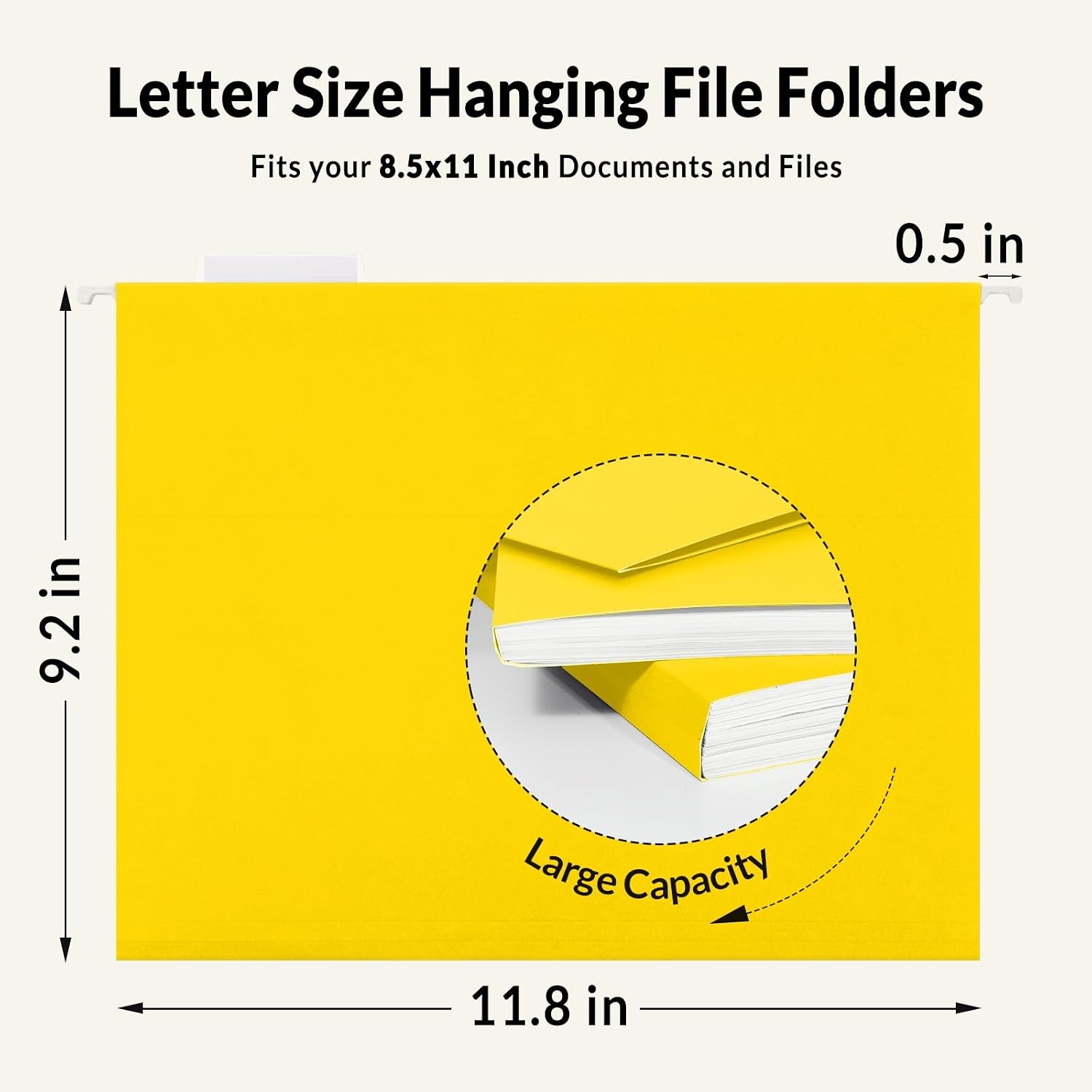 image:imageSUNEE Hanging File Folders 25 Pack Letter Size Hanging File Folders with 15Cut Tabs Ideal for Home and Office Organization and Papers ClassificationOrangeYellow