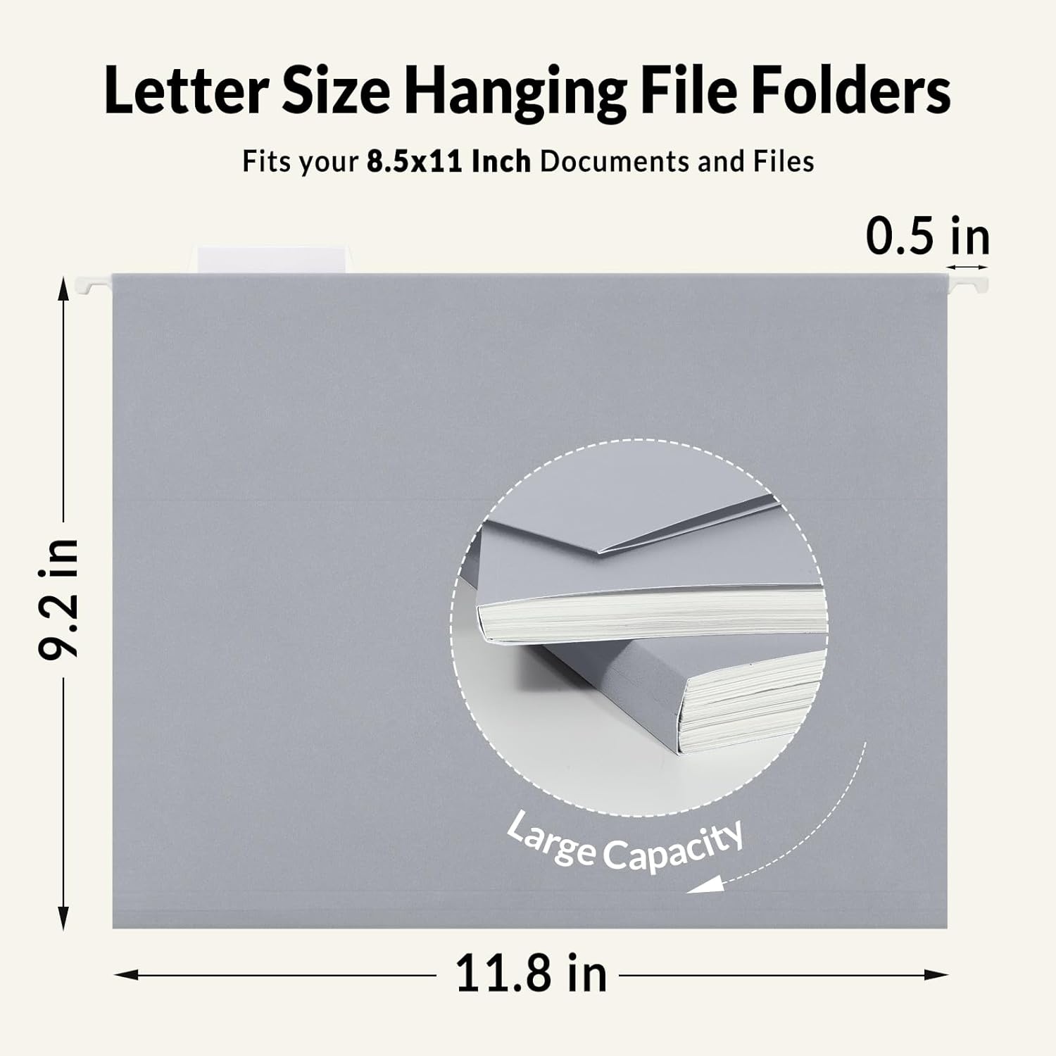 image:imageSUNEE Hanging File Folders 25 Pack Letter Size Hanging File Folders with 15Cut Tabs Ideal for Home and Office Organization and Papers ClassificationOrangeGray