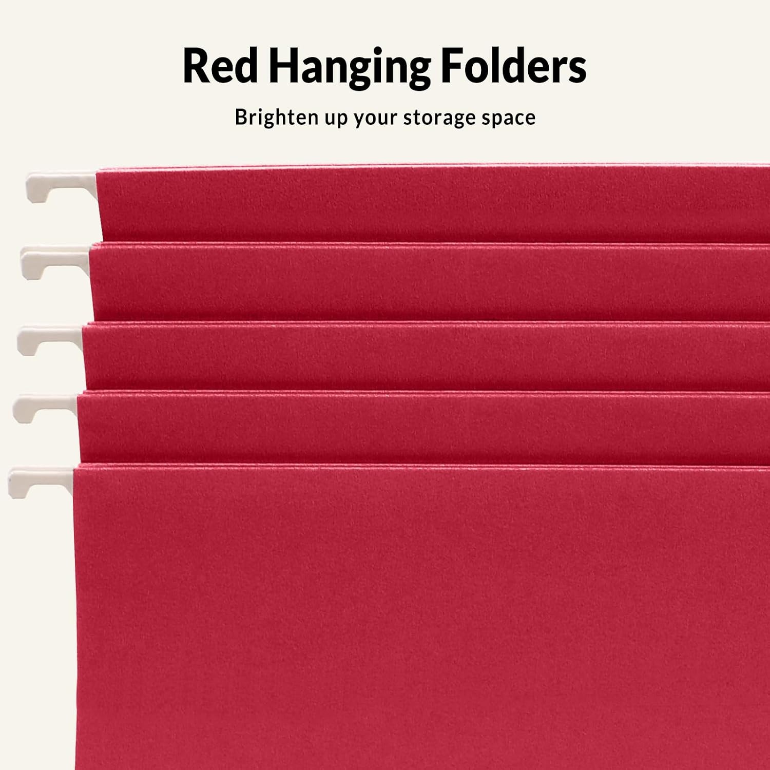 image:imageSUNEE Hanging File Folders 25 Pack Letter Size Hanging File Folders with 15Cut Tabs Ideal for Home and Office Organization and Papers ClassificationOrangeRed