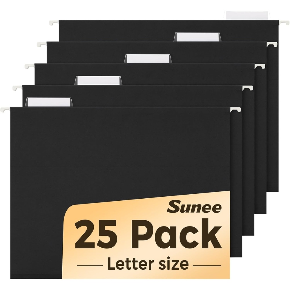 image:imageSUNEE Hanging File Folders 25 Pack Letter Size Hanging File Folders with 15Cut Tabs Ideal for Home and Office Organization and Papers ClassificationOrangeBlack