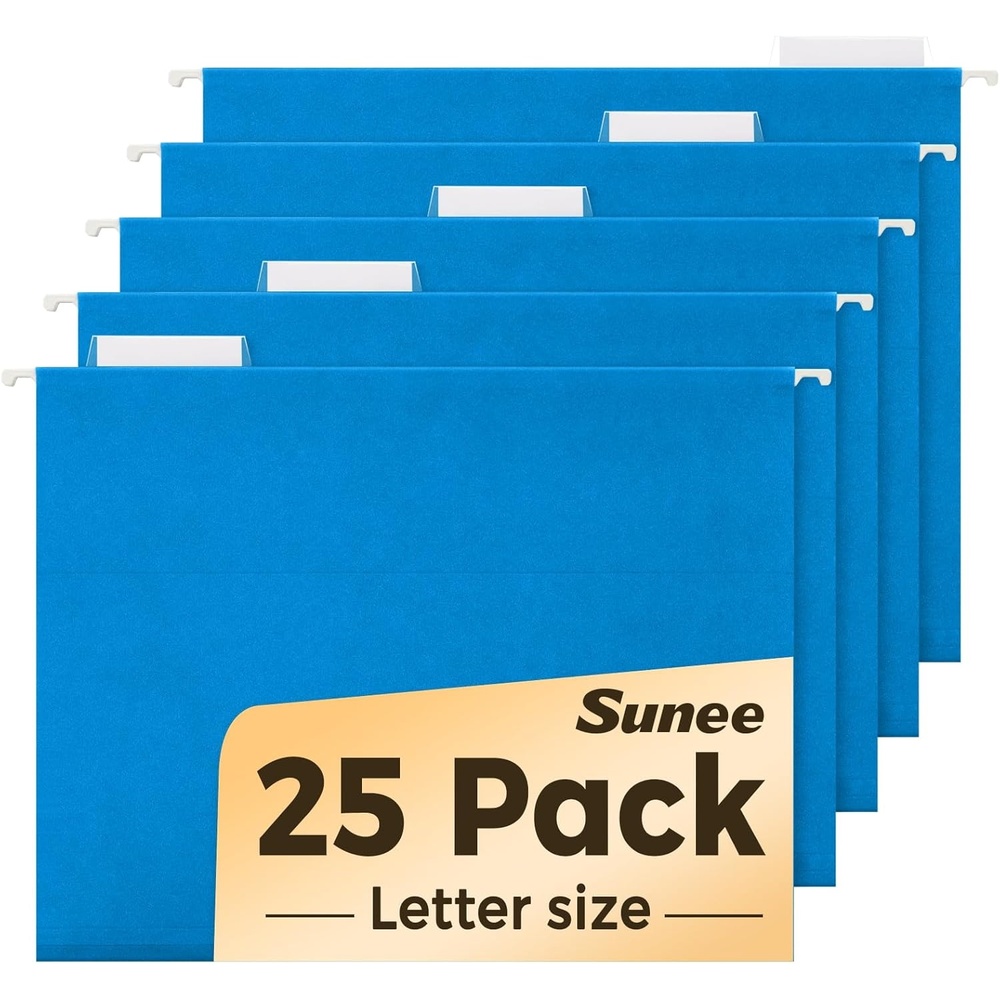 image:imageSUNEE Hanging File Folders 25 Pack Letter Size Hanging File Folders with 15Cut Tabs Ideal for Home and Office Organization and Papers ClassificationOrangeBlue