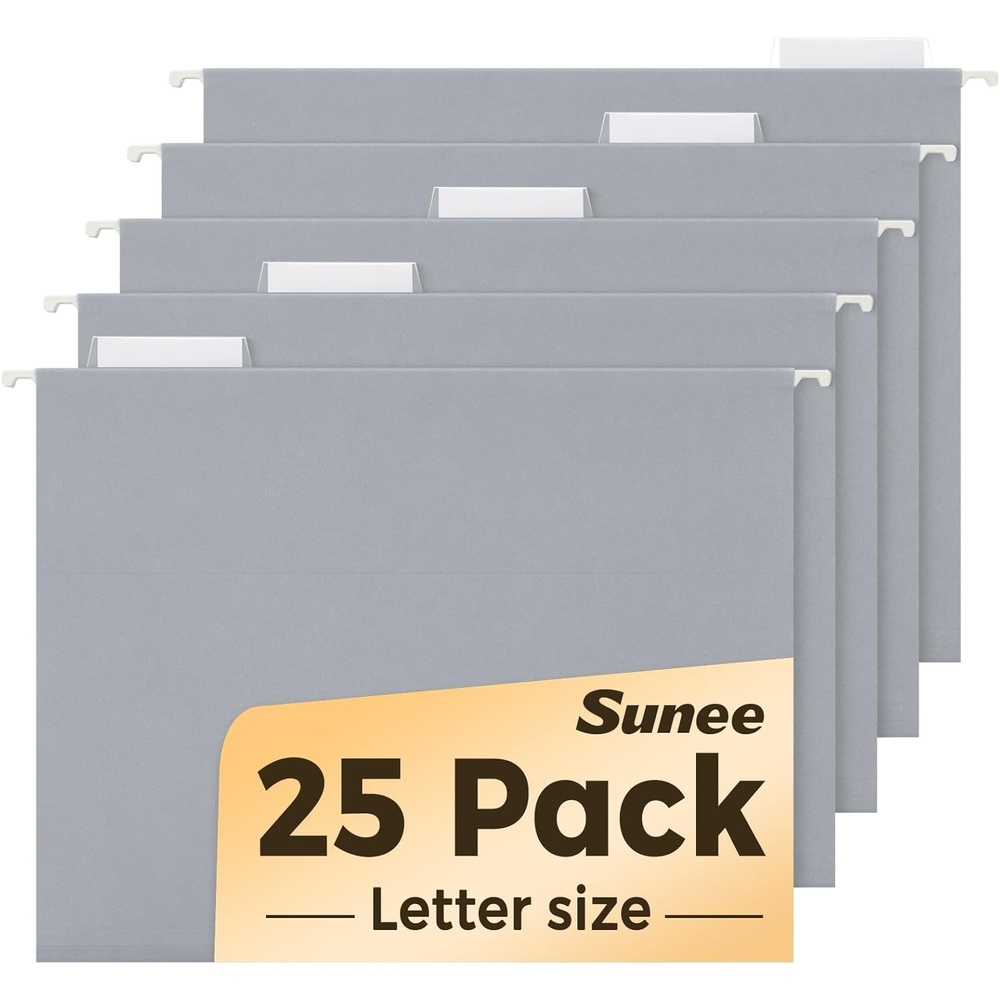 image:imageSUNEE Hanging File Folders 25 Pack Letter Size Hanging File Folders with 15Cut Tabs Ideal for Home and Office Organization and Papers ClassificationOrangeGray