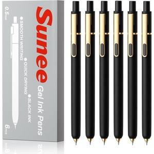 image:imageSUNEE Gel Pens 6 Pack 05mm Pens Fine Point Smooth Writing Pens with QuickDry Black Ink Cute Aesthetic School Office NoteTaking Pens for Journaling  VintageBlack